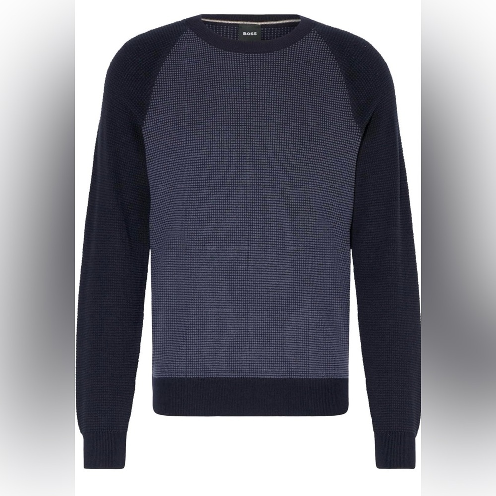 Hugo Boss Men's Dairon Wool Crewneck Sweater in Navy Measurements in Comments